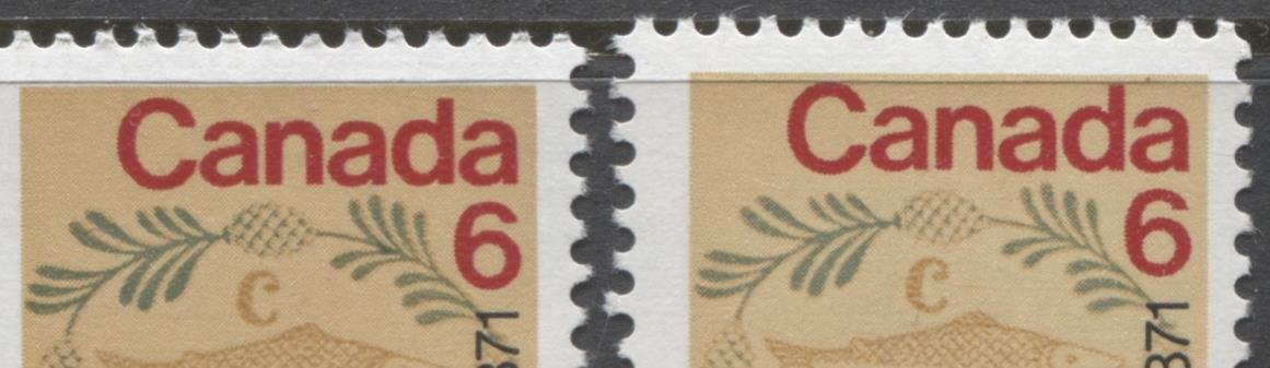 Canada #539i (SG#681) 6c Multicoloured 1971 Papineau Issue Weak Kiss Print DFGr/DFgr-fl, LF-S Paper VF-80 NH Brixton Chrome 