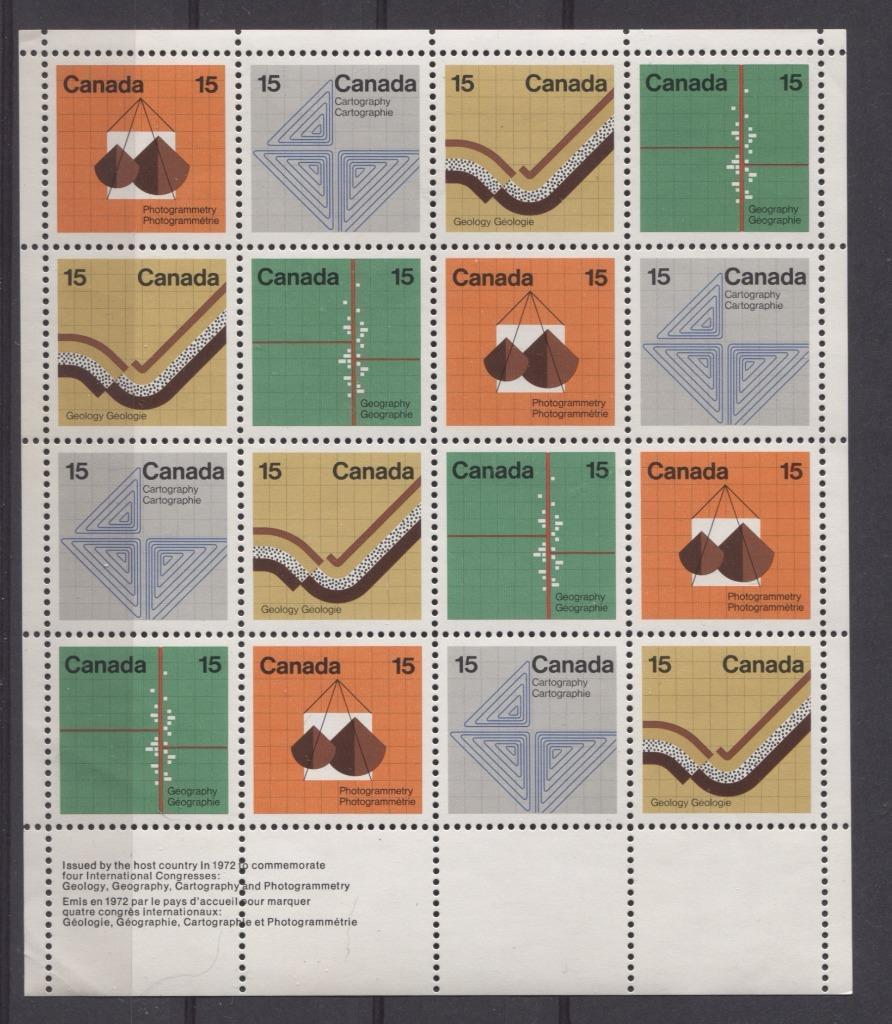 Canada #585a (SG#741a) 15c Multicoloured 1972 Earth Sciences Field Stock Sheet MF/MF Paper VF-84 NH Brixton Chrome 