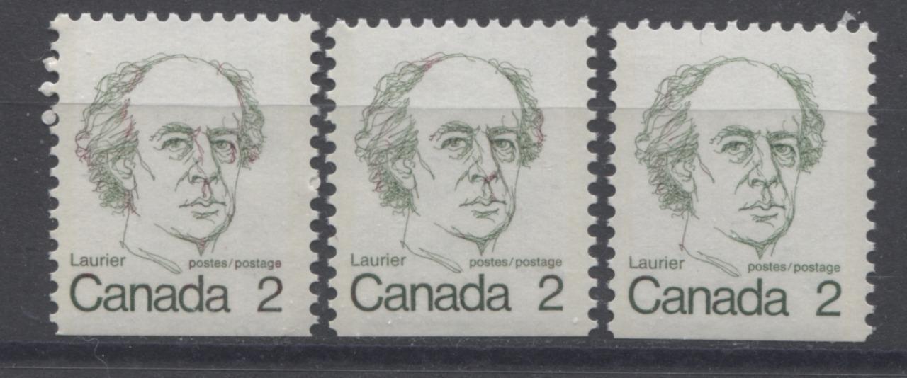 Canada #587viii (SG#694) 2c Deep Dull Green Laurier 1972-1978 Caricature Issue Booklet Stamp Paper Type 11 VF-75 NH Brixton Chrome 
