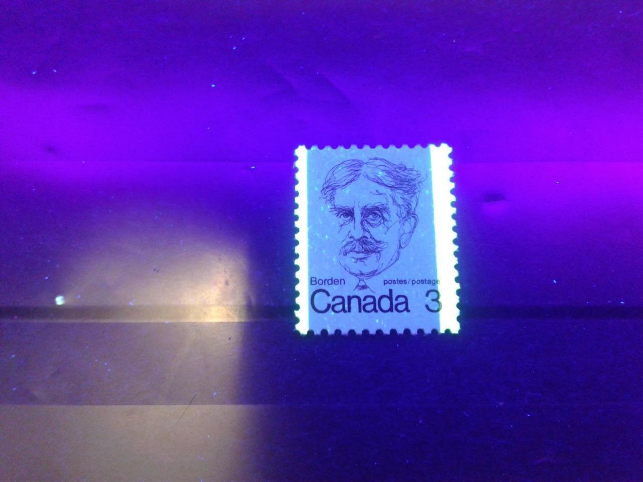 Canada #588ii (SG#695) 3c Maroon Borden 1972-1978 Caricature Issue DF/LF Paper Type 1 Tag Spots F-70 NH Brixton Chrome 