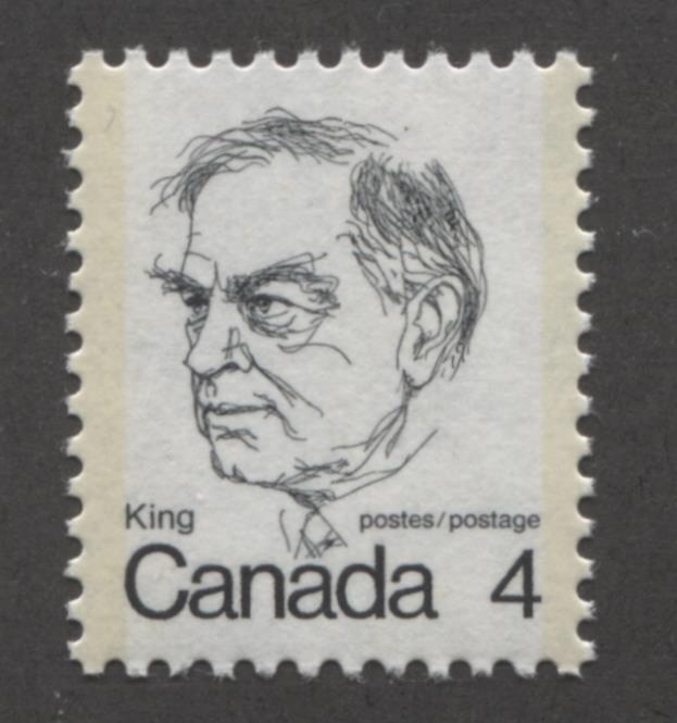 Canada #589 (SG#696) 4c Black King 1972-1978 Caricature Issue LF Paper Type 12 VF-84 Brixton Chrome 