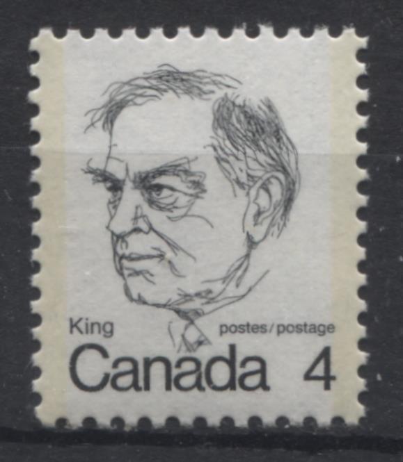 Canada #589 (SG#696) 4c Black King 1972-1978 Caricature Issue LF Paper Type 13 VF-84 Brixton Chrome 