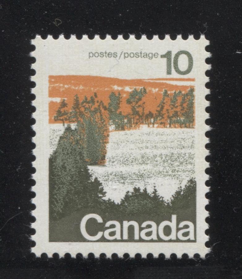 Canada #594 (SG#702) 10c Forest 1972-1978 Caricature Issue Type 1, OP-4 Tag, Paper Type 3 VF-75 NH Brixton Chrome 
