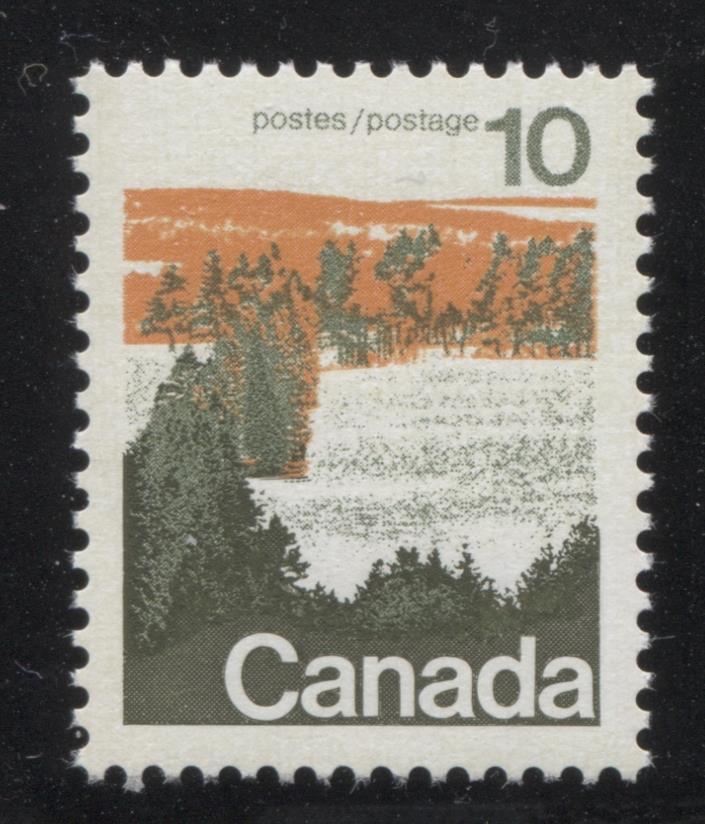 Canada #594 (SG#702) 10c Forest 1972-1978 Caricature Issue Type 1, OP-4 Tag, Paper Type 3 VF-80 NH Brixton Chrome 