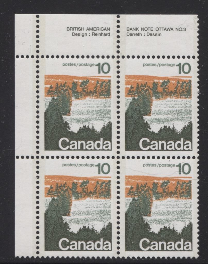 Canada #594aii (SG#702b) 10c Forest 1972-1978 Caricature Issue Type 2, Perf. 13.3, GT-2 OP-2 Paper Type 5 Plate 3 UL VF-84 NH Brixton Chrome 