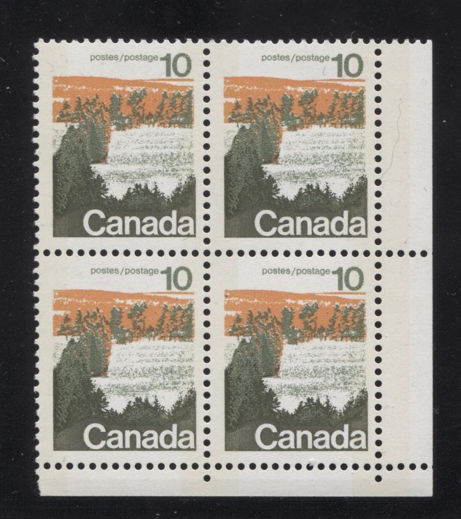 Canada #594iii (SG#702p) 10c Forest 1972-1978 Caricature Issue Type 1, W2B Tag, Paper Type 10 Blank LR VF-75 NH Brixton Chrome 