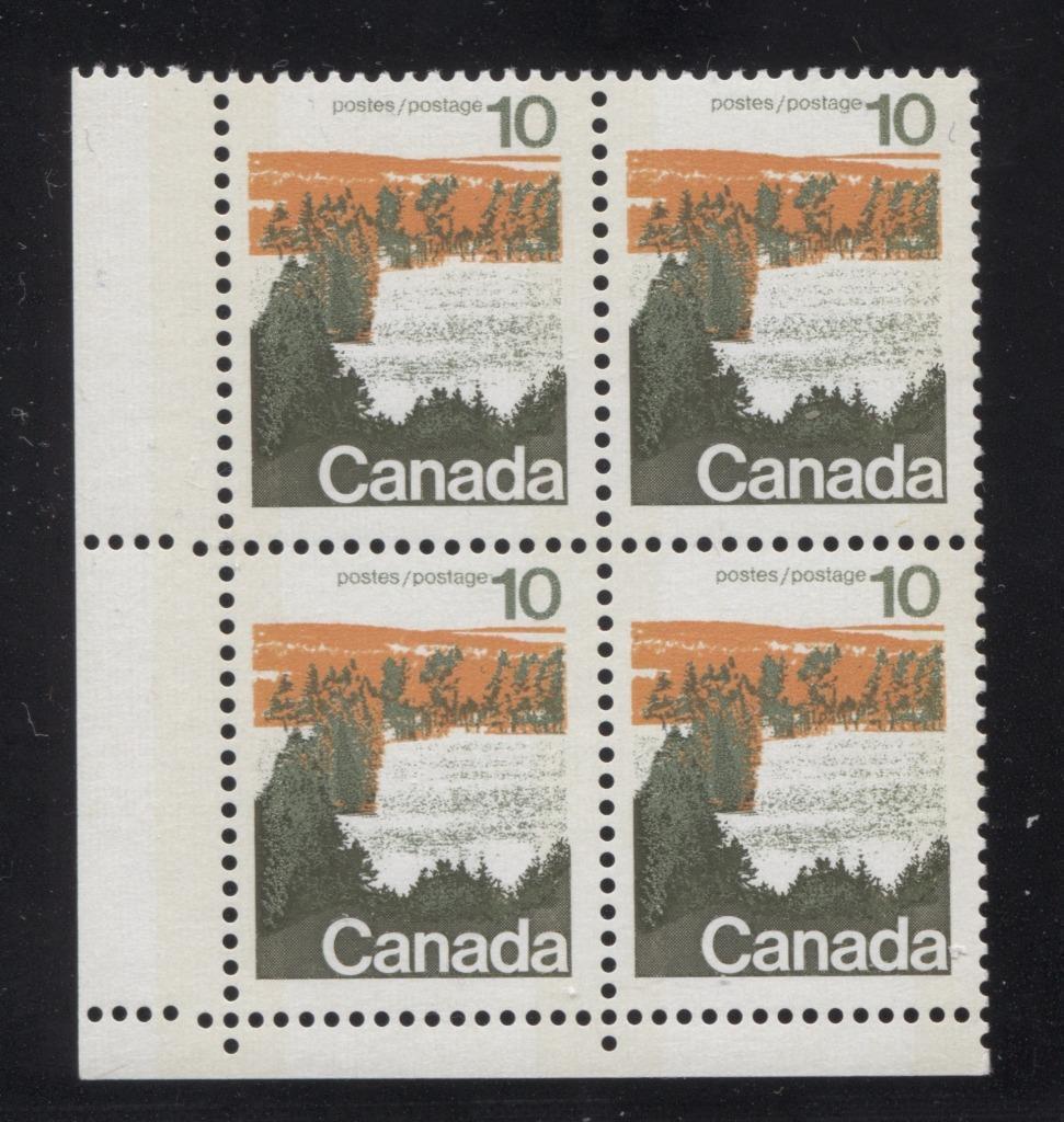 Canada #594iii (SG#702p) 10c Forest 1972-1978 Caricature Issue Type 1, W2B Tag, Paper Type 11 Blank LL F-70 NH Brixton Chrome 