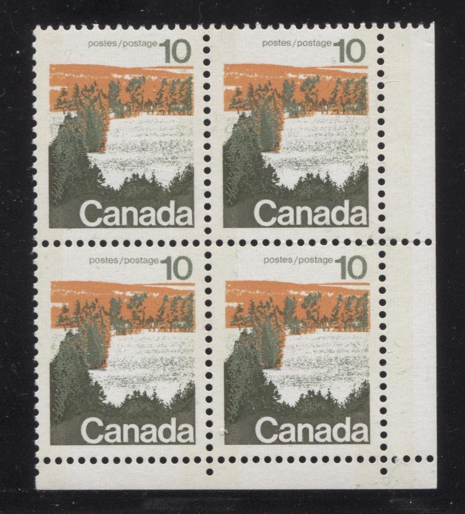 Canada #594iii (SG#702p) 10c Forest 1972-1978 Caricature Issue Type 1, W2B Tag, Paper Type 11 Blank LR VF-80 NH Brixton Chrome 