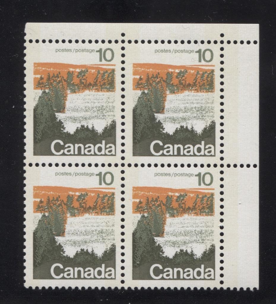 Canada #594iii (SG#702p) 10c Forest 1972-1978 Caricature Issue Type 1, W2B Tag, Paper Type 11 Blank UR VF-80 NH Brixton Chrome 