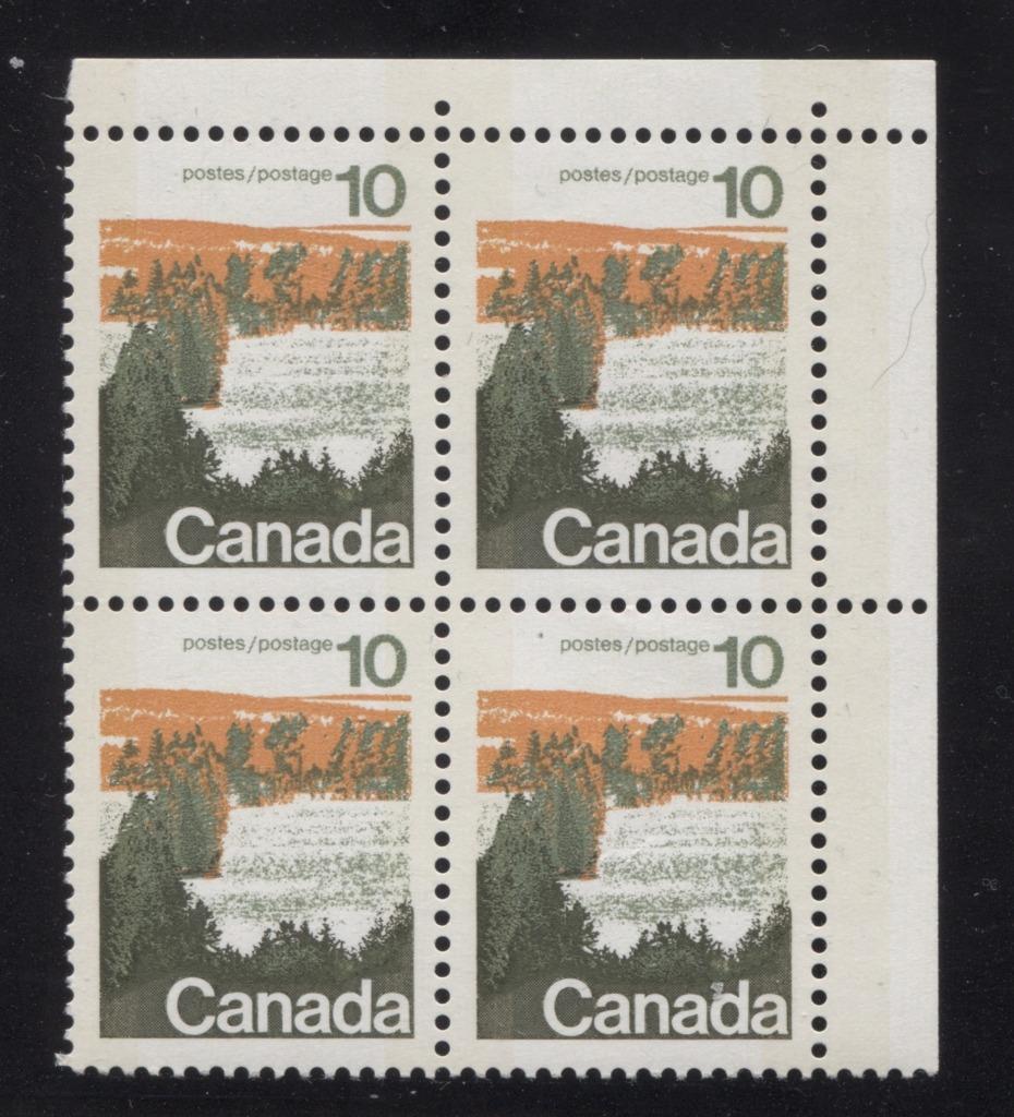Canada #594iii (SG#702p) 10c Forest 1972-1978 Caricature Issue Type 1, W2B Tag, Paper Type 11 Blank UR VF-84 NH Brixton Chrome 