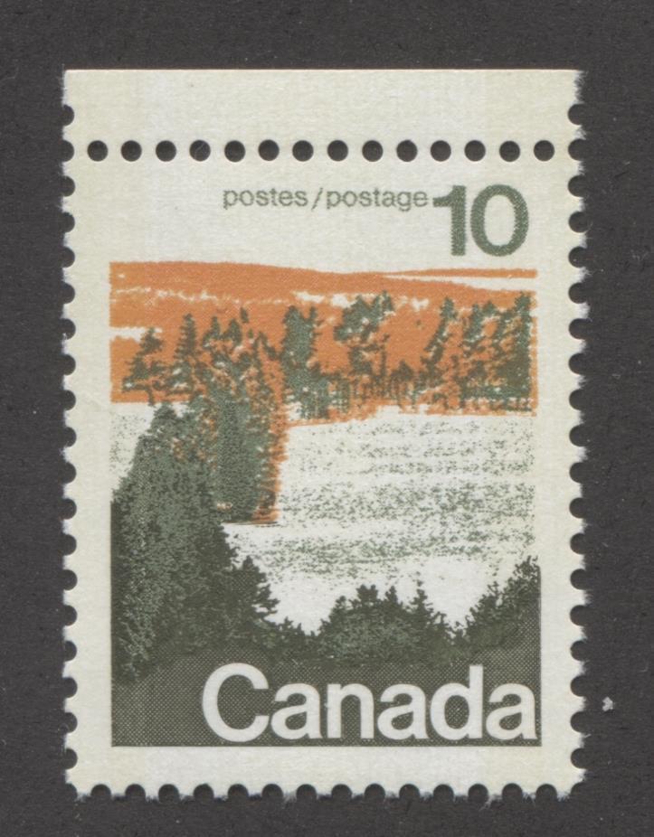 Canada #594iii (SG#702p) 10c Forest 1972-1978 Caricature Issue Type 1, W2B Tag, Paper Type 12 VF-80 NH Brixton Chrome 