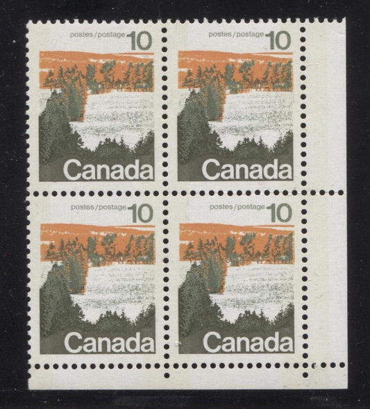 Canada #594iii (SG#702p) 10c Forest 1972-1978 Caricature Issue Type 1, W2B Tag, Paper Type 2 Blank LR VF-80 NH Brixton Chrome 