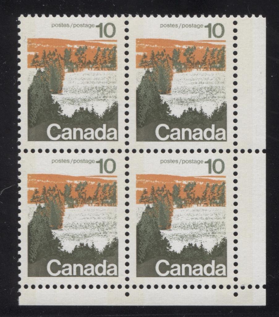 Canada #594iii (SG#702p) 10c Forest 1972-1978 Caricature Issue Type 1, W2B Tag, Paper Type 4 Blank LR VF-84 NH Brixton Chrome 