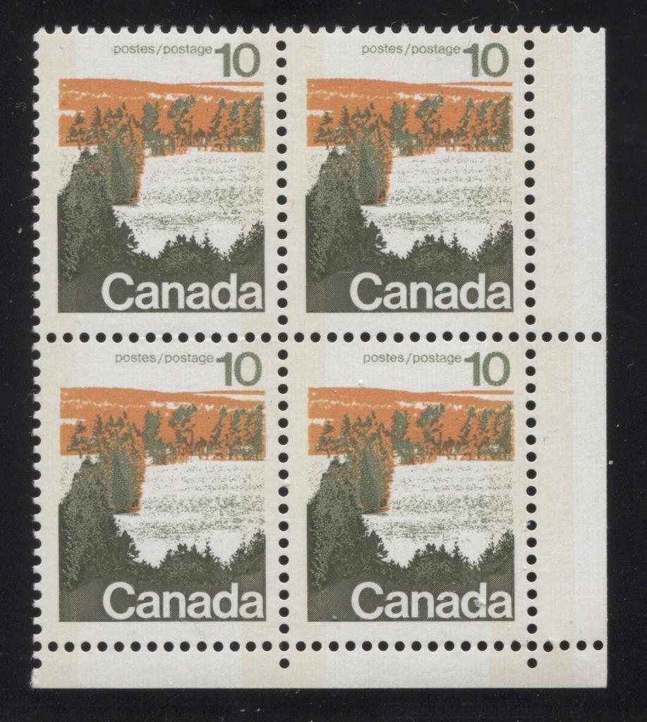 Canada #594iii (SG#702p) 10c Forest 1972-1978 Caricature Issue Type 1, W2B Tag, Paper Type 5 Blank LR F-70 NH Brixton Chrome 