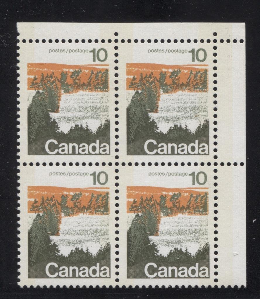 Canada #594iii (SG#702p) 10c Forest 1972-1978 Caricature Issue Type 1, W2B Tag, Paper Type 5 Blank UR VF-75 NH Brixton Chrome 