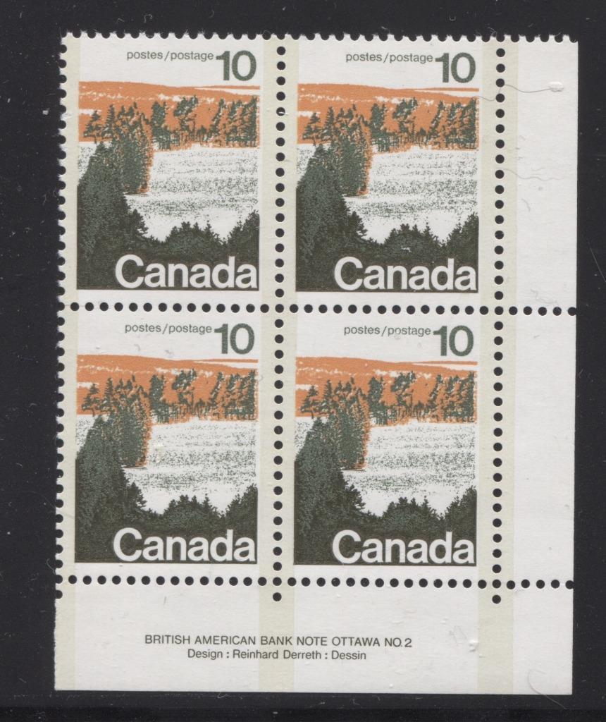 Canada #594viii (SG#702a) 10c Forest 1972-1978 Caricature Issue Type 2, Perf. 12.5 x 12, GT-2 OP-2 Tagging Paper Type 2 Plate 2 LR VF-75 NH Brixton Chrome 