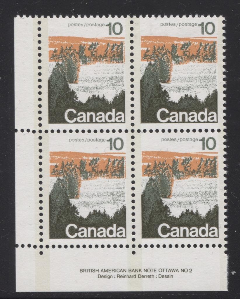 Canada #594viii (SG#702a) 10c Forest 1972-1978 Caricature Issue Type 2, Perf. 12.5 x 12, GT-2 OP-2 Tagging Paper Type 3 Plate 2 LL VF-84 NH Brixton Chrome 