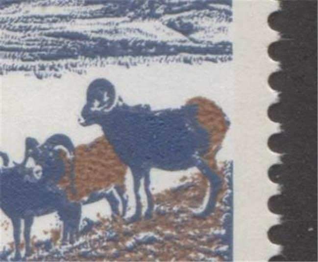 Canada #595aii (SG#703b) 15c Mountain Sheep 1972-1978 Caricature Issue Type 2, Plate 2 LL Raised Rump Variey LF/F Paper Type 2 F-70 NH Brixton Chrome 