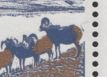 Canada #595iii (SG#703p) 15c Mountain Sheep 1972-1978 Caricature Issue Type 1, W2B Tagging, Paper Type 1 Blue Tail Variety Blank LL VF-80 NH Brixton Chrome 