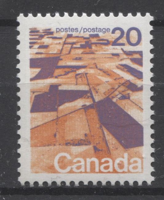 Canada #596 (SG#704) 20c Prairies 1972-1978 Caricature Issue GT-2 OP-4 Tagging Paper Type 1 VF-75 NH Brixton Chrome 