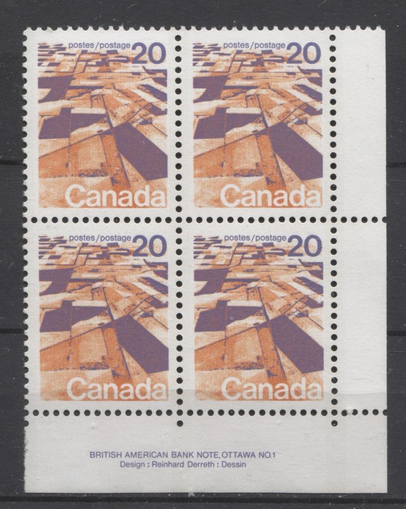 Canada #596 (SG#704) 20c Prairies 1972-1978 Caricature Issue GT-2 OP-4 Tagging Paper Type 3 Plate 1 LR VF-80 NH Brixton Chrome 