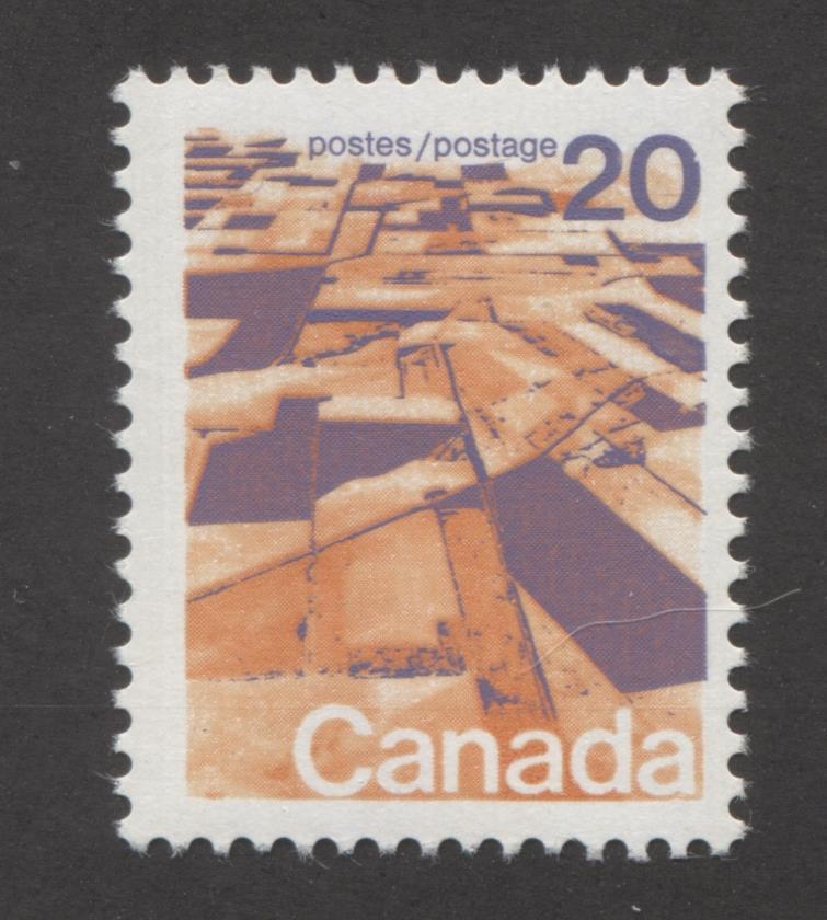 Canada #596 (SG#704) 20c Prairies 1972-1978 Caricature Issue GT-2 OP-4 Tagging Paper Type 8 F-70 NH Brixton Chrome 