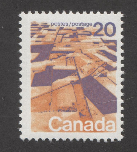 Canada #596 (SG#704) 20c Prairies 1972-1978 Caricature Issue GT-2 OP-4 Tagging Paper Type 8 F-70 NH Brixton Chrome 