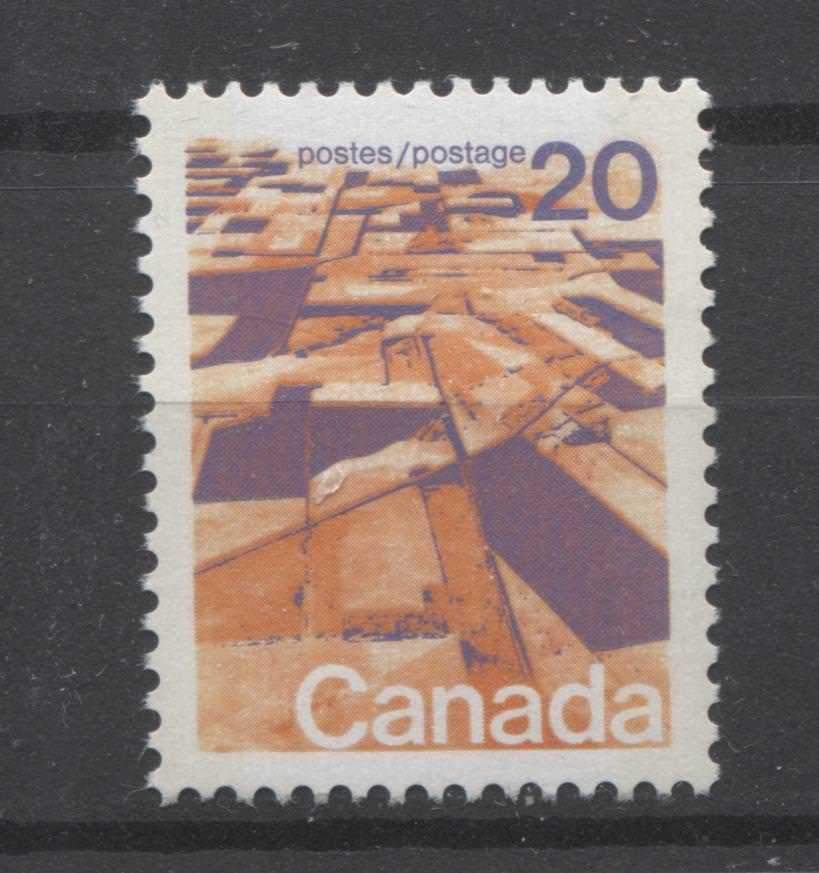 Canada #596vii (SG#704p) 20c Prairies 1972-1978 Caricature Issue W2B Tagging, Ribbed Paper Type 3 VF-84 NH Brixton Chrome 