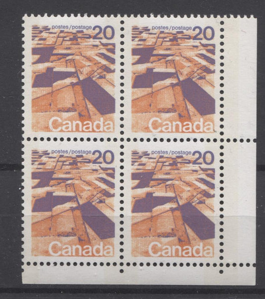 Canada #596vii (SG#704p) 20c Prairies 1972-1978 Caricature Issue W2B Tagging, Ribbed Paper Type 4 Blank LR VF-75 NH Brixton Chrome 