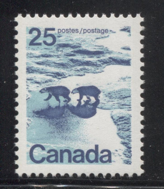Canada #597 (SG#705) 25c Polar Bears 1972-1978 Caricature Issue GT-2 OP-4 Tagging Paper Type 3 VF-80 NH Brixton Chrome 