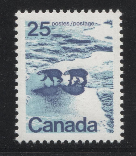 Canada #597 (SG#705) 25c Polar Bears 1972-1978 Caricature Issue GT-2 OP-4 Tagging Paper Type 3 VF-84 NH Brixton Chrome 