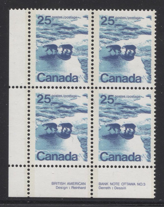 Canada #597aii (SG#705b) 25c Polar Bears 1972-1978 Caricature Issue GT-2 OP-2 Tagging DF/MF Paper Type 1 Plate 3 LL VF-75 NH Brixton Chrome 