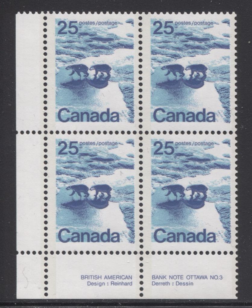 Canada #597aii (SG#705b) 25c Polar Bears 1972-1978 Caricature Issue GT-2 OP-2 Tagging DF/MF Paper Type 5 Plate 3 LL F-70 NH Brixton Chrome 