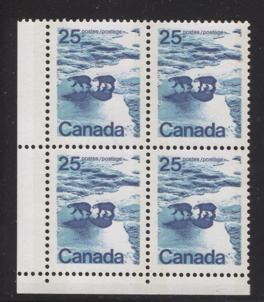 Canada #597iii (SG#705p) 25c Polar Bears 1972-1978 Caricature Issue W2B Tagging, Ribbed Paper/Ink Type 1 Blank LL VF-75 NH Brixton Chrome 