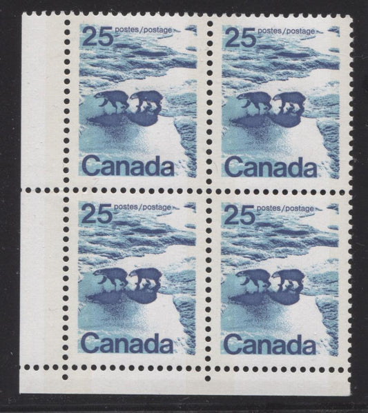 Canada #597iii (SG#705p) 25c Polar Bears 1972-1978 Caricature Issue W2B Tagging, Ribbed Paper/Ink Type 1 Blank LL VF-80 NH Brixton Chrome 