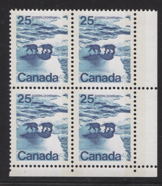 Canada #597iii (SG#705p) 25c Polar Bears 1972-1978 Caricature Issue W2B Tagging, Ribbed Paper/Ink Type 1 Blank LR VF-75 NH Brixton Chrome 