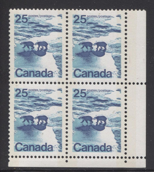Canada #597iii (SG#705p) 25c Polar Bears 1972-1978 Caricature Issue W2B Tagging, Ribbed Paper/Ink Type 1 Blank LR VF-80 NH Brixton Chrome 