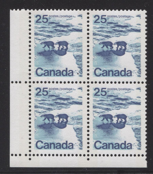 Canada #597iii (SG#705p) 25c Polar Bears 1972-1978 Caricature Issue W2B Tagging, Ribbed Paper/Ink Type 3 Blank LL VF-75 NH Brixton Chrome 
