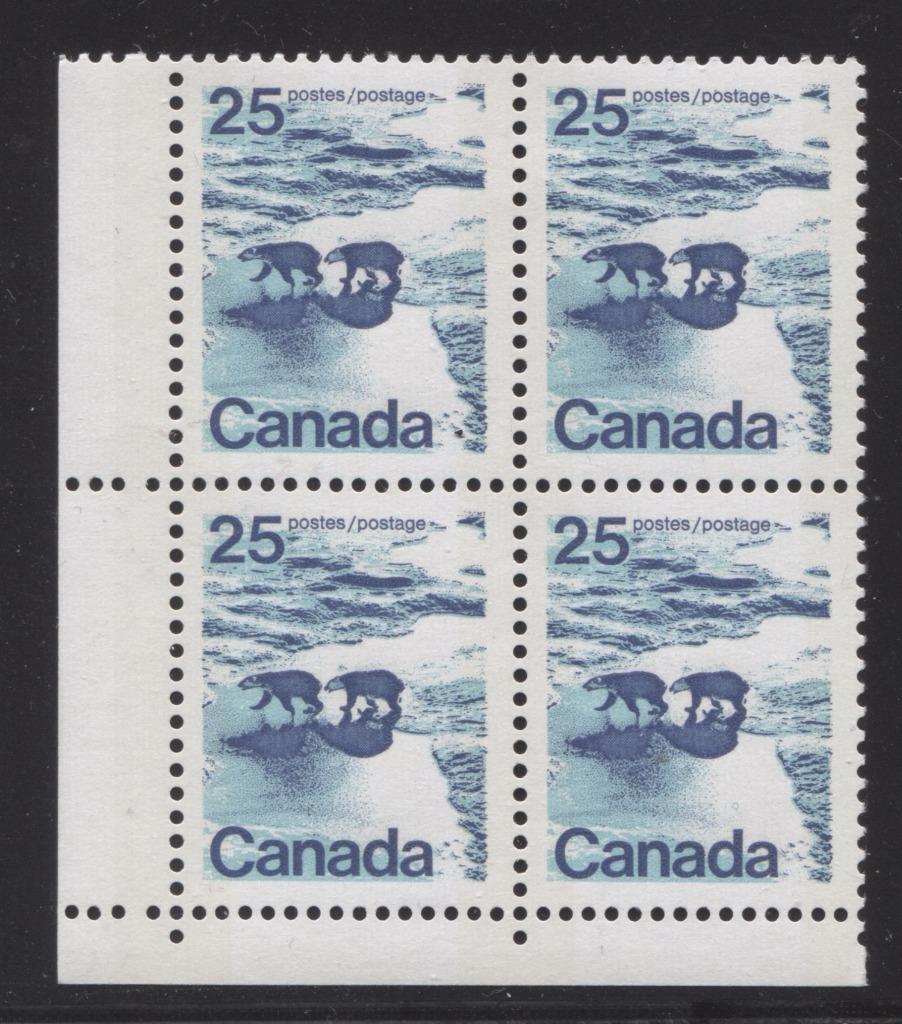 Canada #597iii (SG#705p) 25c Polar Bears 1972-1978 Caricature Issue W2B Tagging, Ribbed Paper/Ink Type 3 Blank LL VF-75 NH Brixton Chrome 