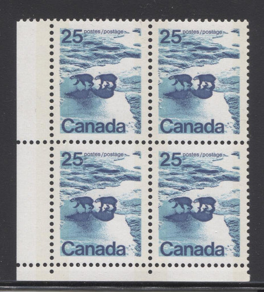 Canada #597iii (SG#705p) 25c Polar Bears 1972-1978 Caricature Issue W2B Tagging, Ribbed Paper/Ink Type 7 Blank LL VF-80 NH Brixton Chrome 