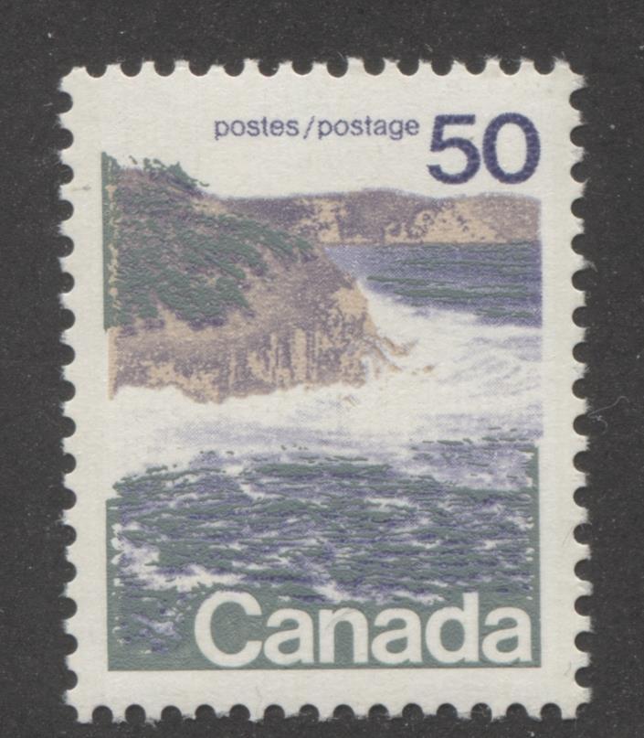 Canada #598 (SG#706) 50c Seashore 1972-1978 Caricature Issue, Type 1, GT-2 Migrated OP-4 Tagging, Ribbed Paper VF-84 NH Brixton Chrome 