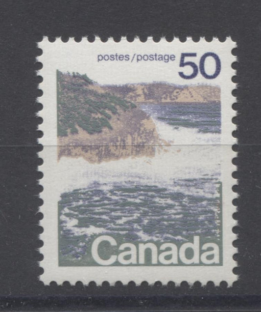 Canada #598 (SG#706) 50c Seashore 1972-1978 Caricature Issue Type 1, GT-2 OP-4 Tagging, Ribbed Paper Type 1 VF-75 NH Brixton Chrome 