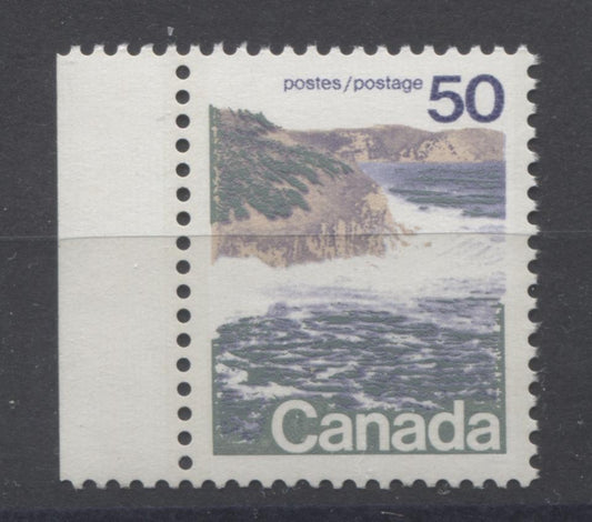 Canada #598 (SG#706) 50c Seashore 1972-1978 Caricature Issue Type 1, GT-2 OP-4 Tagging, Ribbed Paper Type 4 VF-80 NH Brixton Chrome 