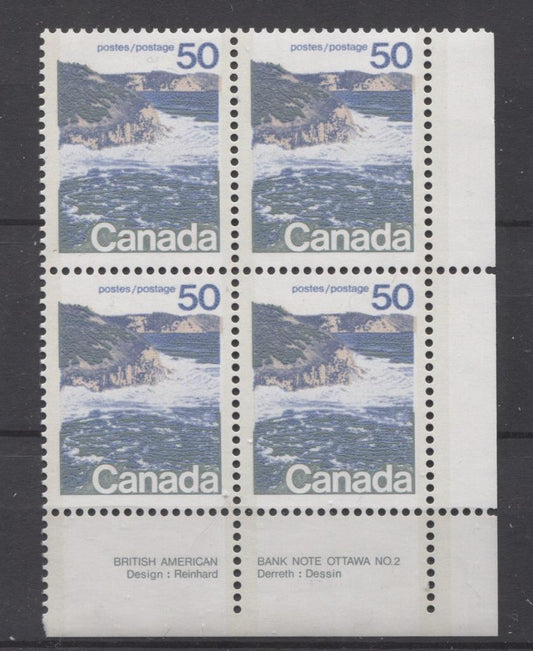 Canada #598a (SG#706a) 50c Seashore 1972-1978 Caricature Issue Type 2, Perf. 13.3, DF Paper Type 10 Plate 2 LR VF-80 NH Brixton Chrome 