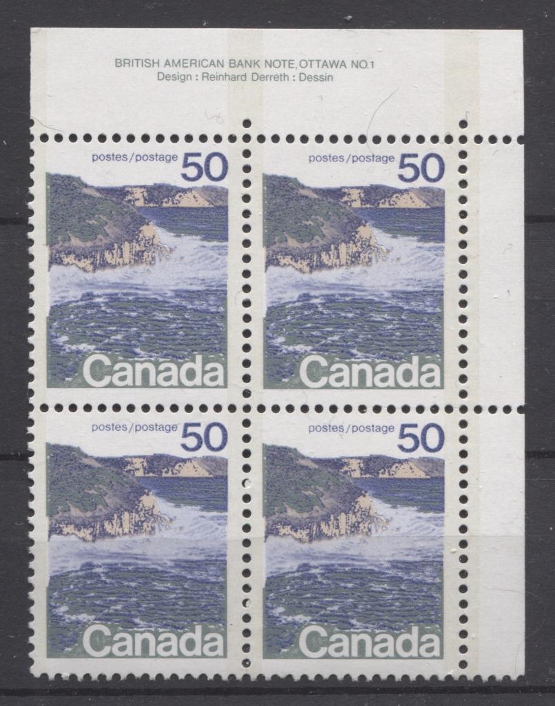Canada #598iii (SG#706a) 50c Seashore 1972-1978 Caricature Issue Type 2, Perf. 12.5 x 12, Smooth Paper Type 3 Plate 1 UR VF-75 NH Brixton Chrome 