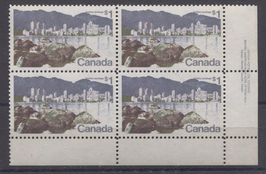 Canada #600 (SG#707) $1 Vancouver 1972-1978 Caricature Issue Paper Type 11 LR VF-80 NH Brixton Chrome 