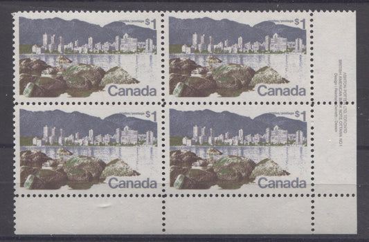 Canada #600 (SG#707) $1 Vancouver 1972-1978 Caricature Issue Paper Type 11 LR VF-84 NH Brixton Chrome 