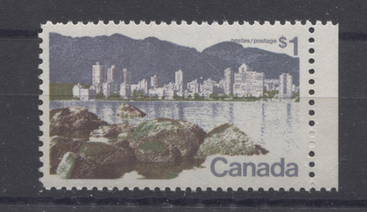 Canada #600 (SG#707) $1 Vancouver 1972-1978 Caricature Issue Paper Type 12 VF-75 NH Brixton Chrome 