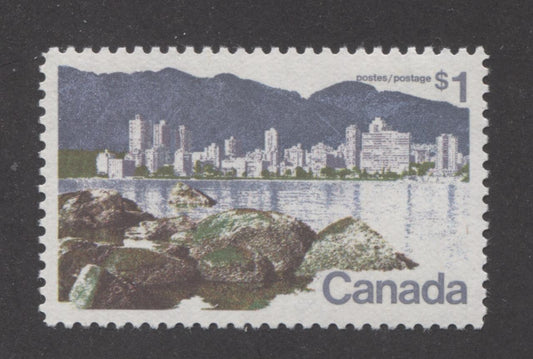 Canada #600 (SG#707) $1 Vancouver 1972-1978 Caricature Issue Paper Type 4 VF-82 NH Brixton Chrome 