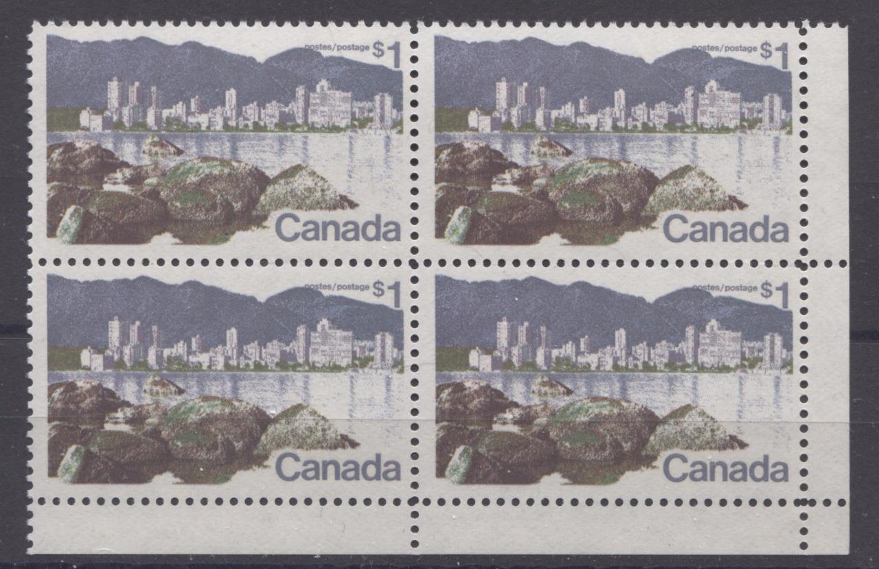 Canada #600 (SG#707) $1 Vancouver 1972-1978 Caricature Issue Paper Type 8 Blank LR F-70 NH Brixton Chrome 